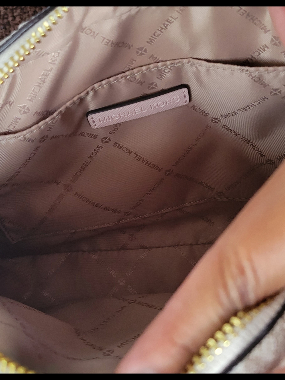 Michael Kors Brown Signature Crossbody with Multicolor Airplane Print - Picture 4 of 4